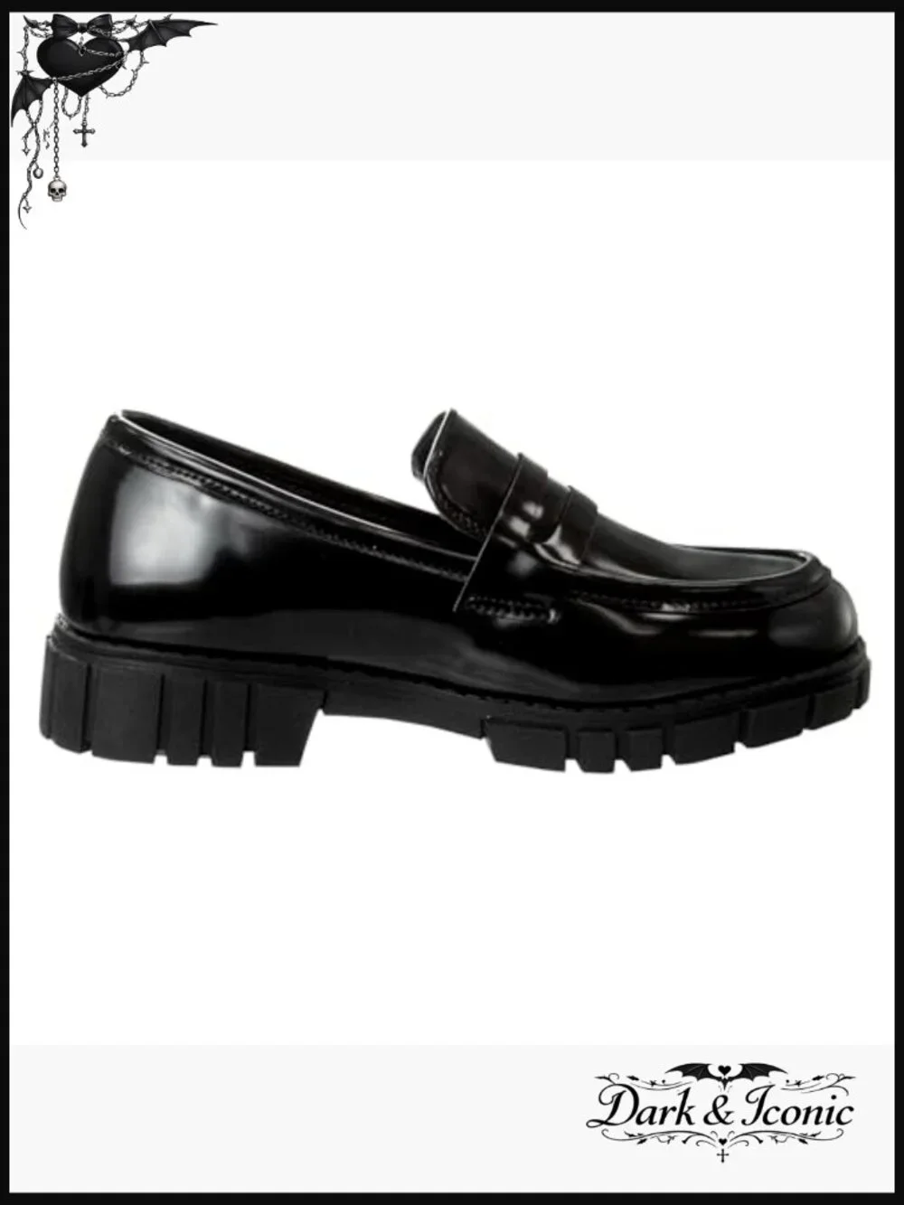 Girls Chunky Platform Loafers Faux Leather Slip On Dress Shoes